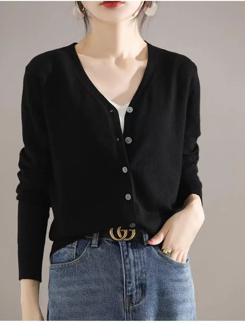 Sunfaynis Women's Long Sleeve Thin Lightweight Cardigan Sweaters for Women Dressy Summer Spring Fall Cardigan