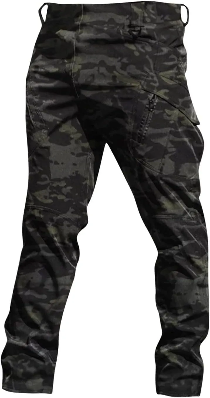 Tactical Cargo Pants for Men Slim Fit Hiking Pants Stretch Multi Pockets Resistant Trousers Elastic Soild Outfits Work
