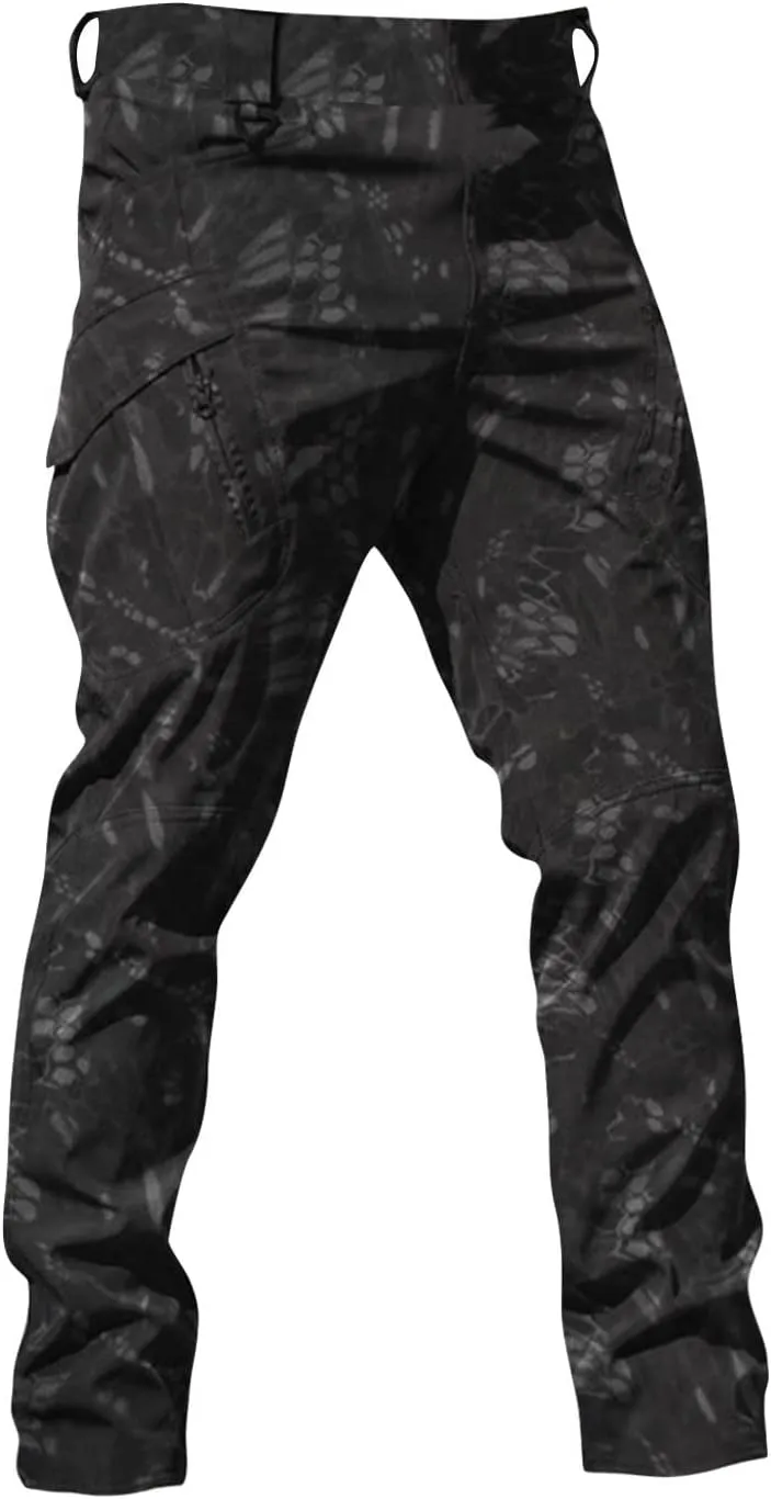 Tactical Cargo Pants for Men Slim Fit Hiking Pants Stretch Multi Pockets Resistant Trousers Elastic Soild Outfits Work