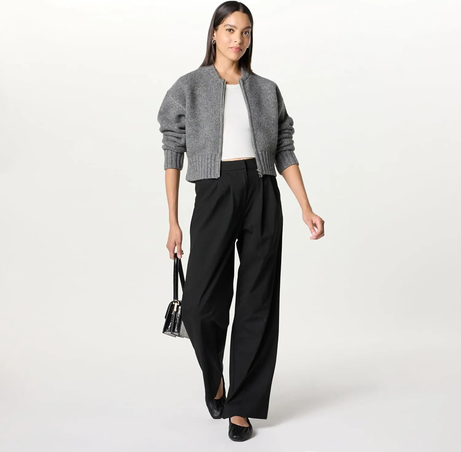 The Drop Women's Brynne Bomber Sweater Cardigan