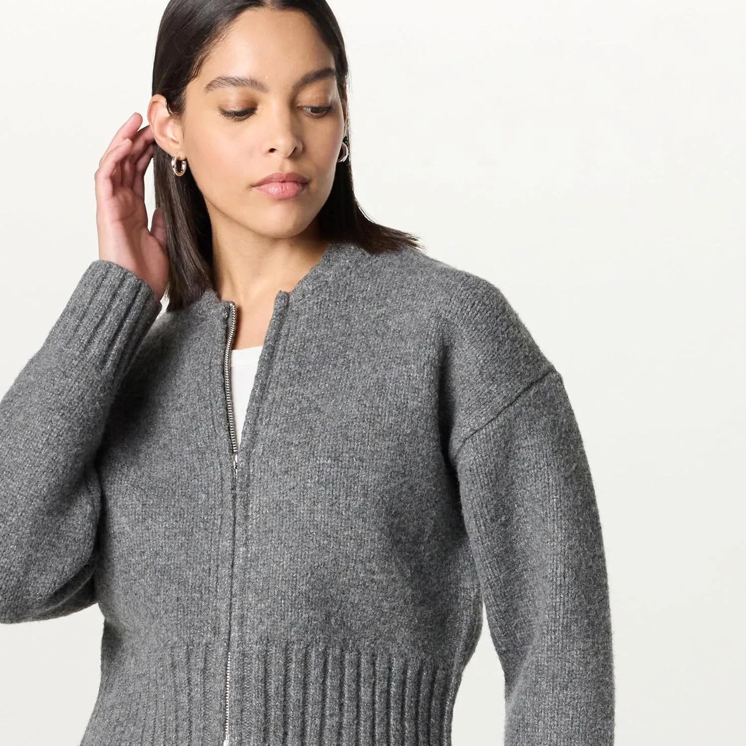 The Drop Women's Brynne Bomber Sweater Cardigan