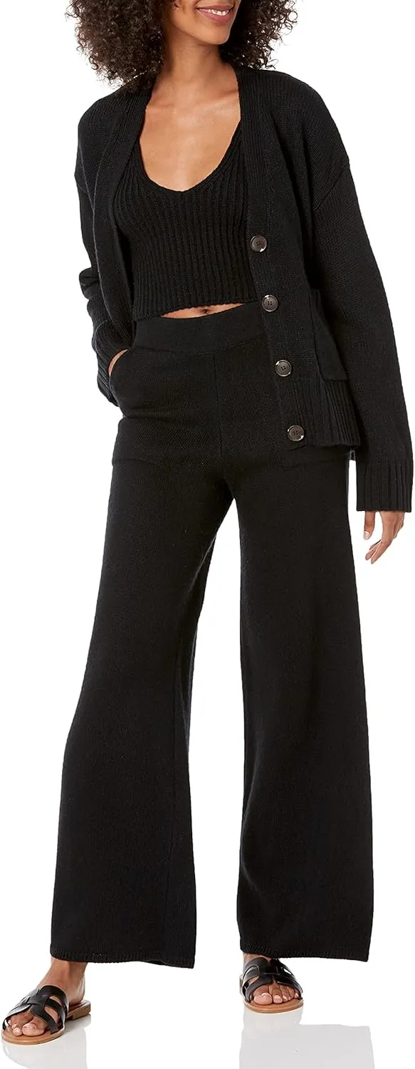 The Drop Women's Cynthia Wide Leg Sweater Pant