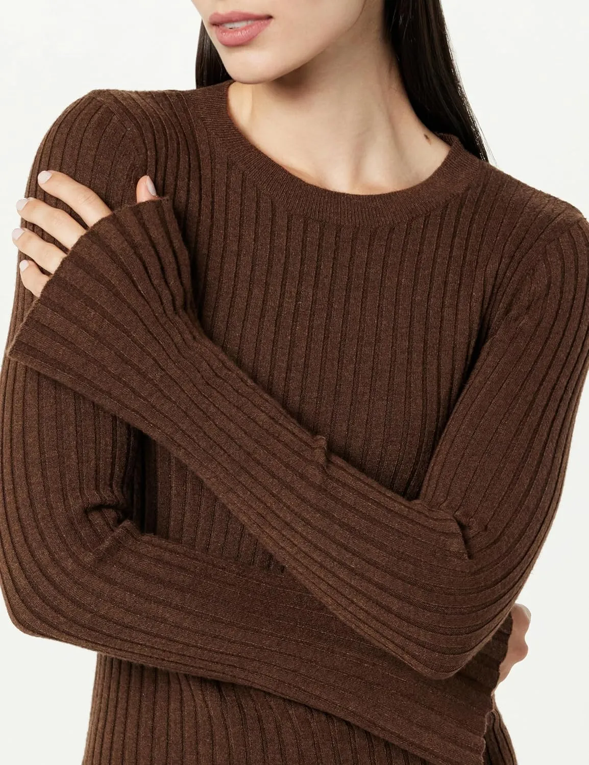 The Drop Women's Fernanda Bell Sleeve Ribbed Sweater Dress