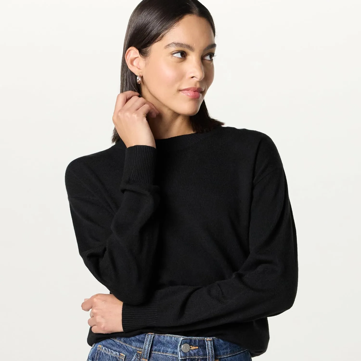 The Drop Women's Lulu Essential Crew Neck Sweater