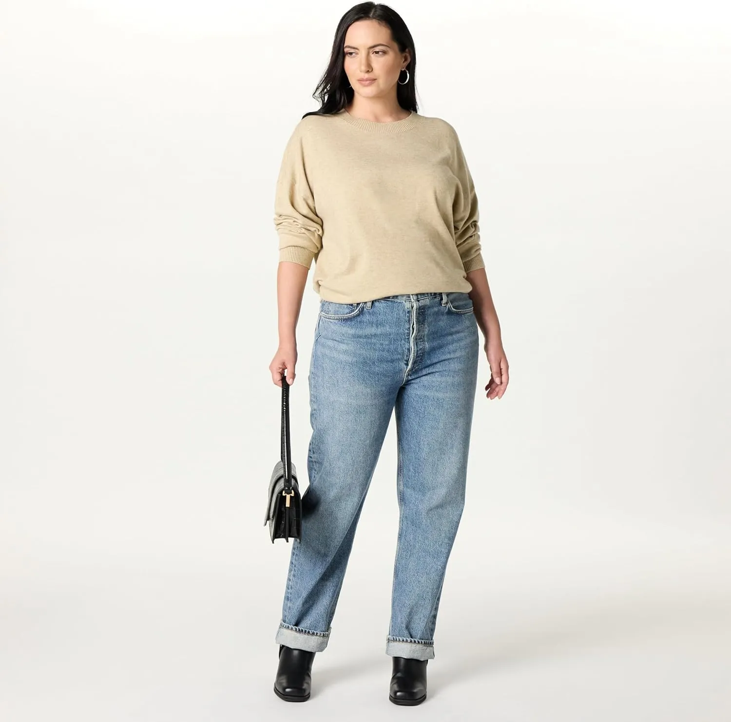 The Drop Women's Lulu Essential Crew Neck Sweater