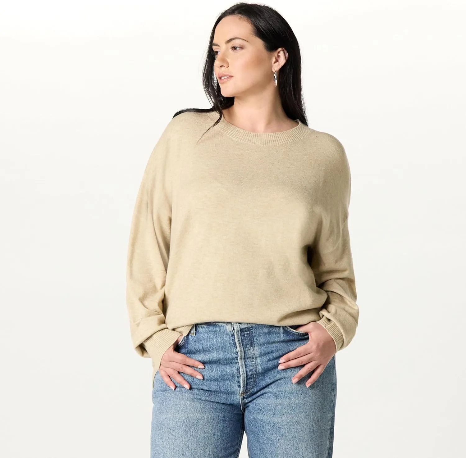 The Drop Women's Lulu Essential Crew Neck Sweater