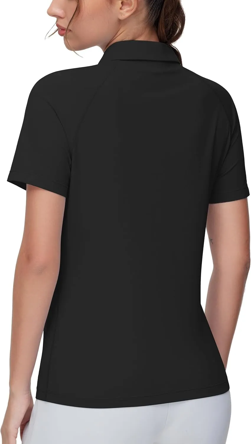 THE GYM PEOPLE Women's Slim Fit Polo Shirts Zip Up Lightweight Quick Dry Collared Golf Workout Tee Tops