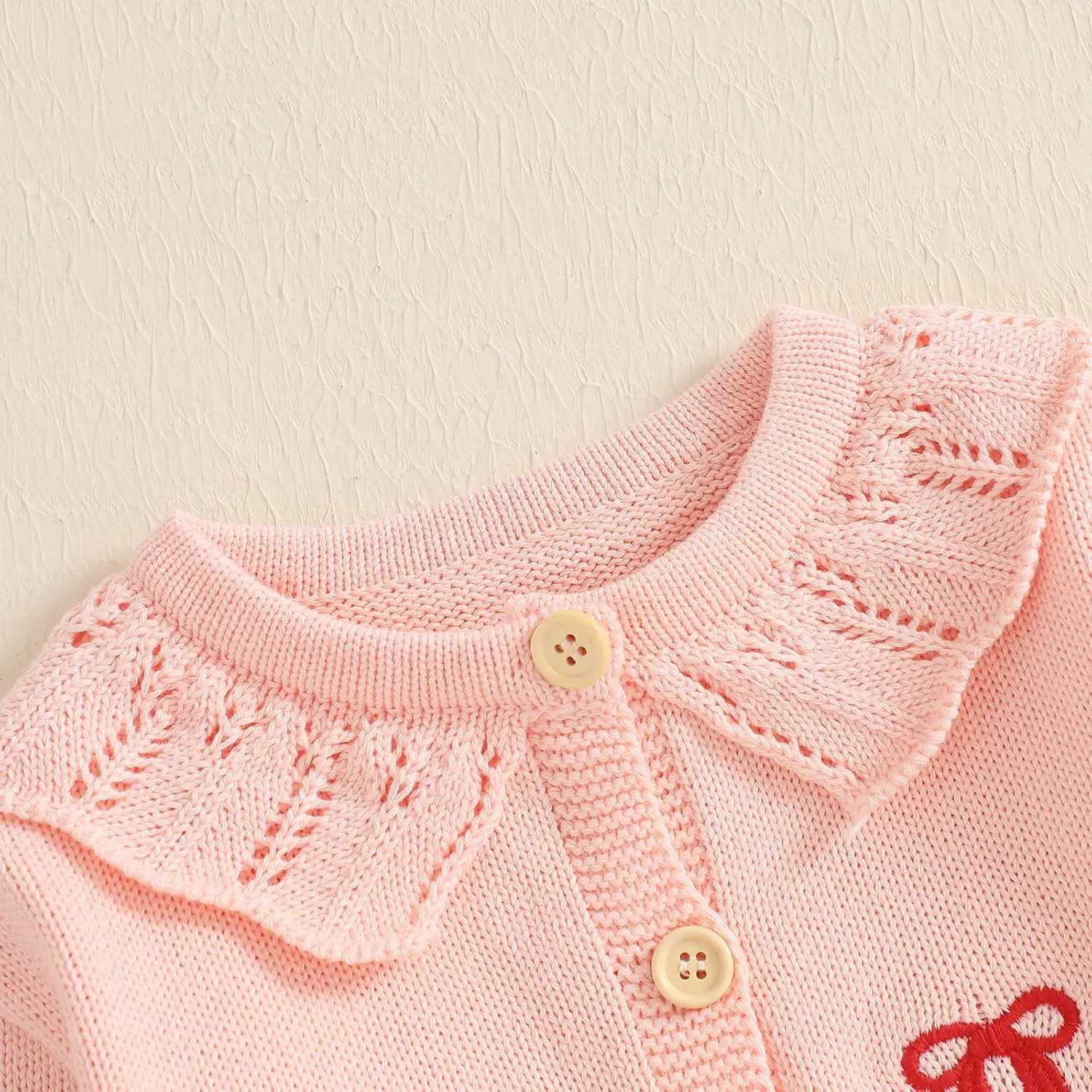 Toddler Baby Girl Cardigan Long Sleeve Floral Button Knit Sweater Coats Top Cute Fall Winter Knitwear Jacket Warm Clothes