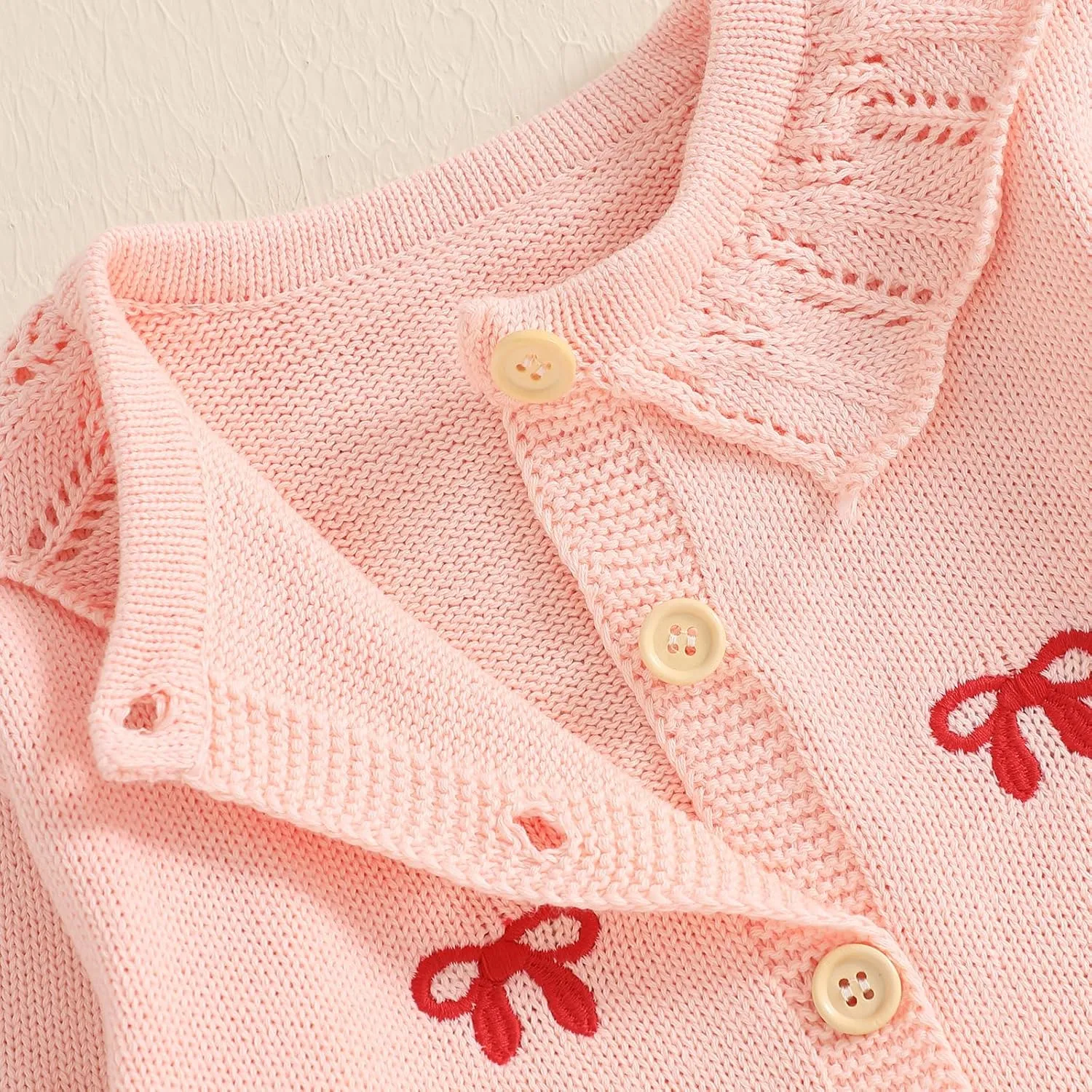 Toddler Baby Girl Cardigan Long Sleeve Floral Button Knit Sweater Coats Top Cute Fall Winter Knitwear Jacket Warm Clothes