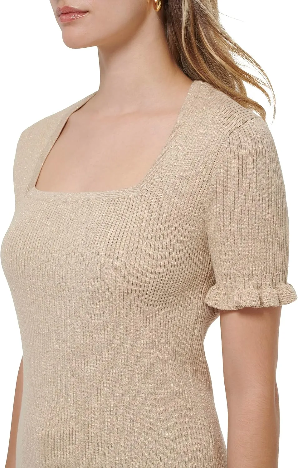 Tommy Hilfiger Women's Shimmer Lurex Square Neck Sweater