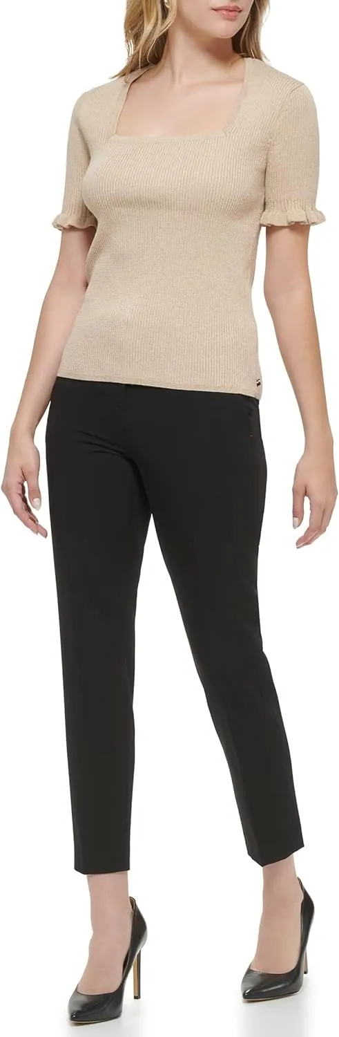 Tommy Hilfiger Women's Shimmer Lurex Square Neck Sweater