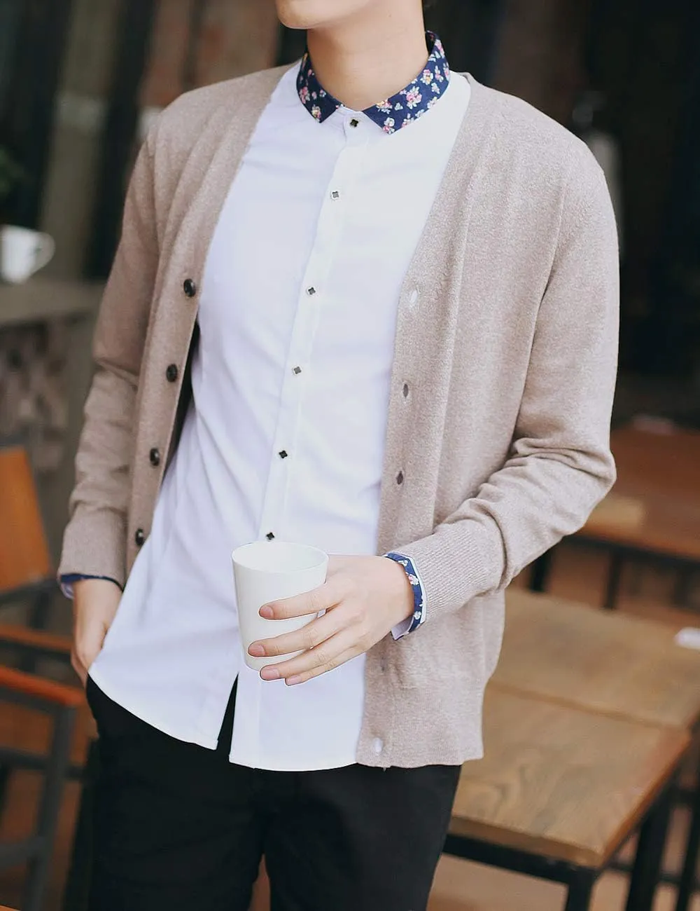 TopTie Men's Casual Fit V-Neck Cotton Sweater Cardigan