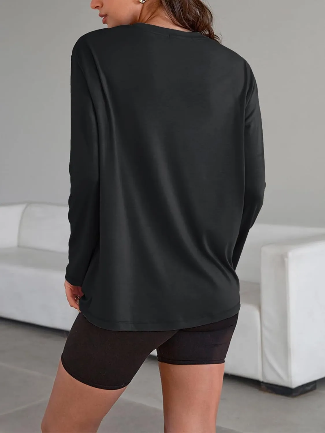 Trendy Queen Womens Oversized Long Sleeve T Shirts 2025 Basic Crewneck Tee Fall Tops Casual Workout Y2K Clothes