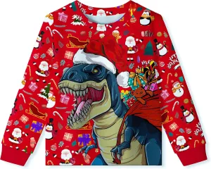 Ugly Christmas Sweater for Adults and Kids Family Matching Set Fleece Sweatshirt Hoodie Funny Graphic Unisex Pullover