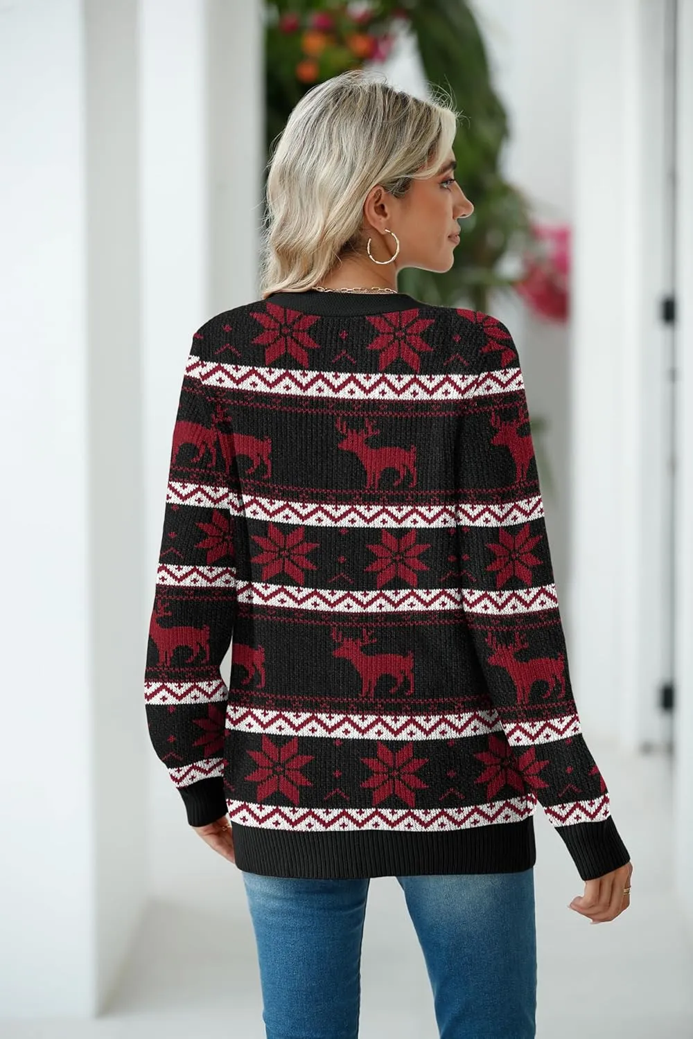 VIISHOW Women Chunky Knit Cardigan Sweater Long Sleeve V Neck Button up Cardigan with Pocket Sweater Coat for Fall and Winter