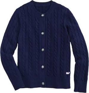 vineyard vines Girls' Classic Cable Cardigan Sweater