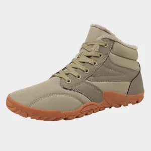 Winter Boots for Men  Non-Slip Snow Ankle Boots, Warm Fur Lining, Outdoor Lightweight Hiking Shoes, Khaki, Grey, Black