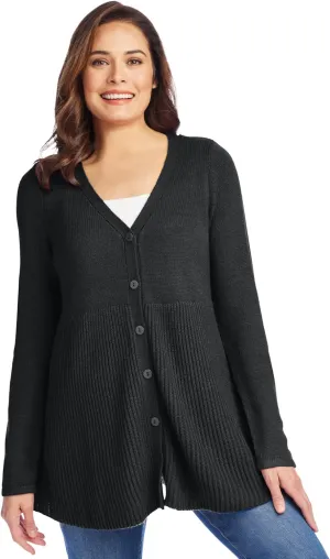 Woman Within Plus Size Babydoll Cardigan Sweater