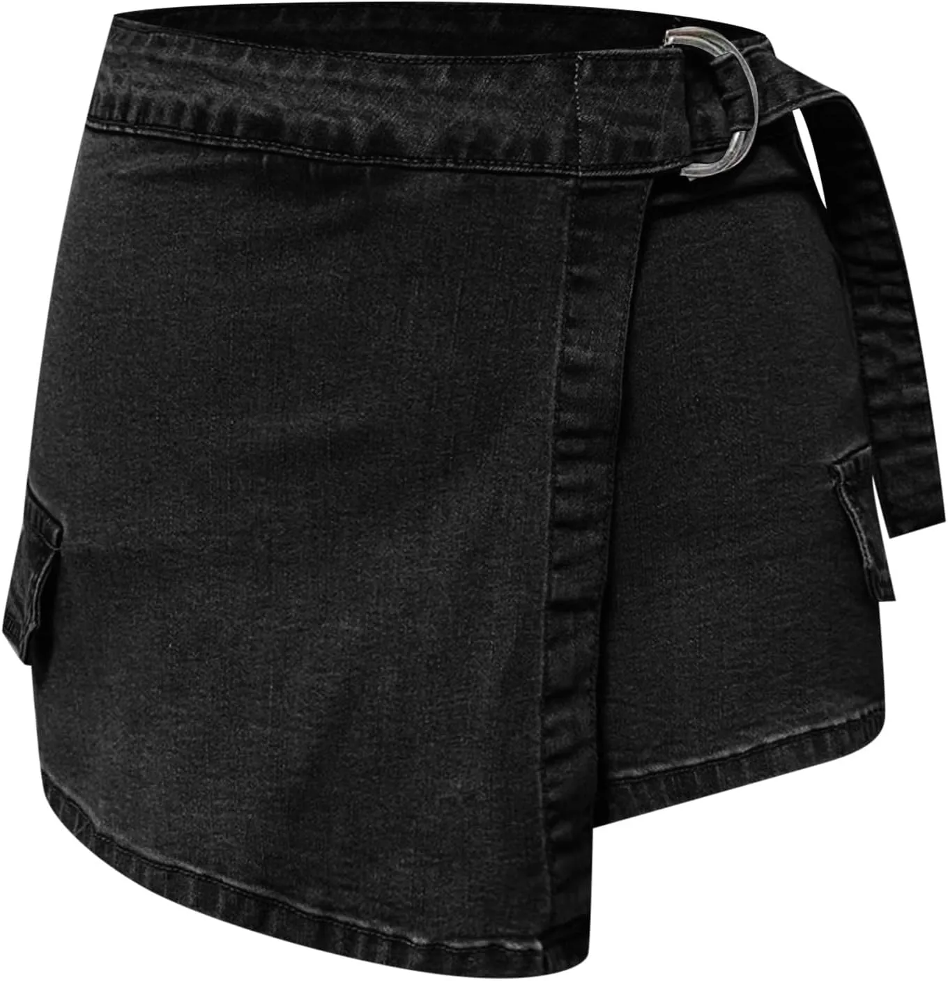 Women Jean Shorts 2025 Summer High Waisted Aline Y2K Mini Denim Skirt with Pockets Trendy Casual Shorts
