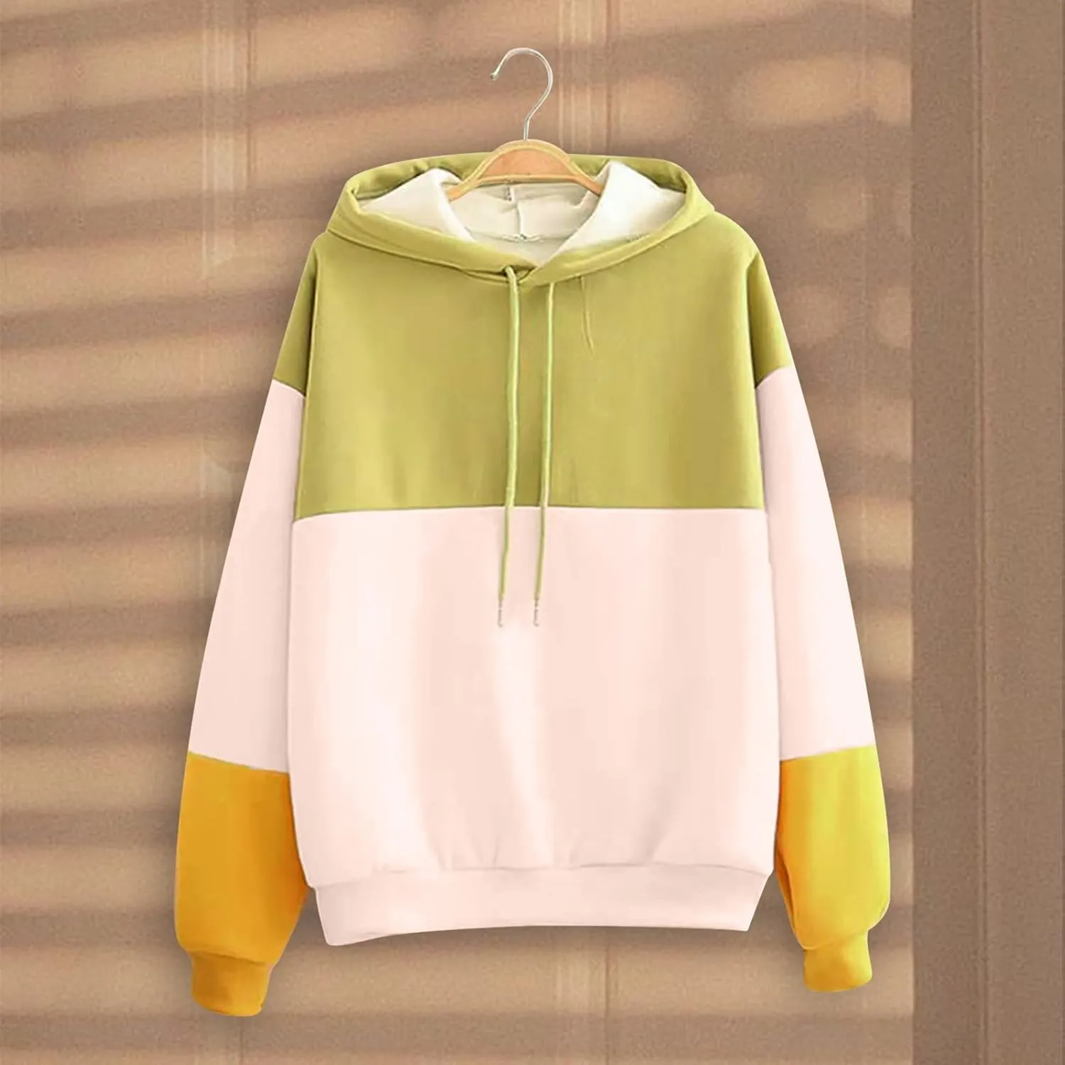 Women Long Sleeve Hoodies Kawaii Cartoon Cute Cat Graphic Color Block Hooded Sweatshirt Top Oversized Casual Pullover
