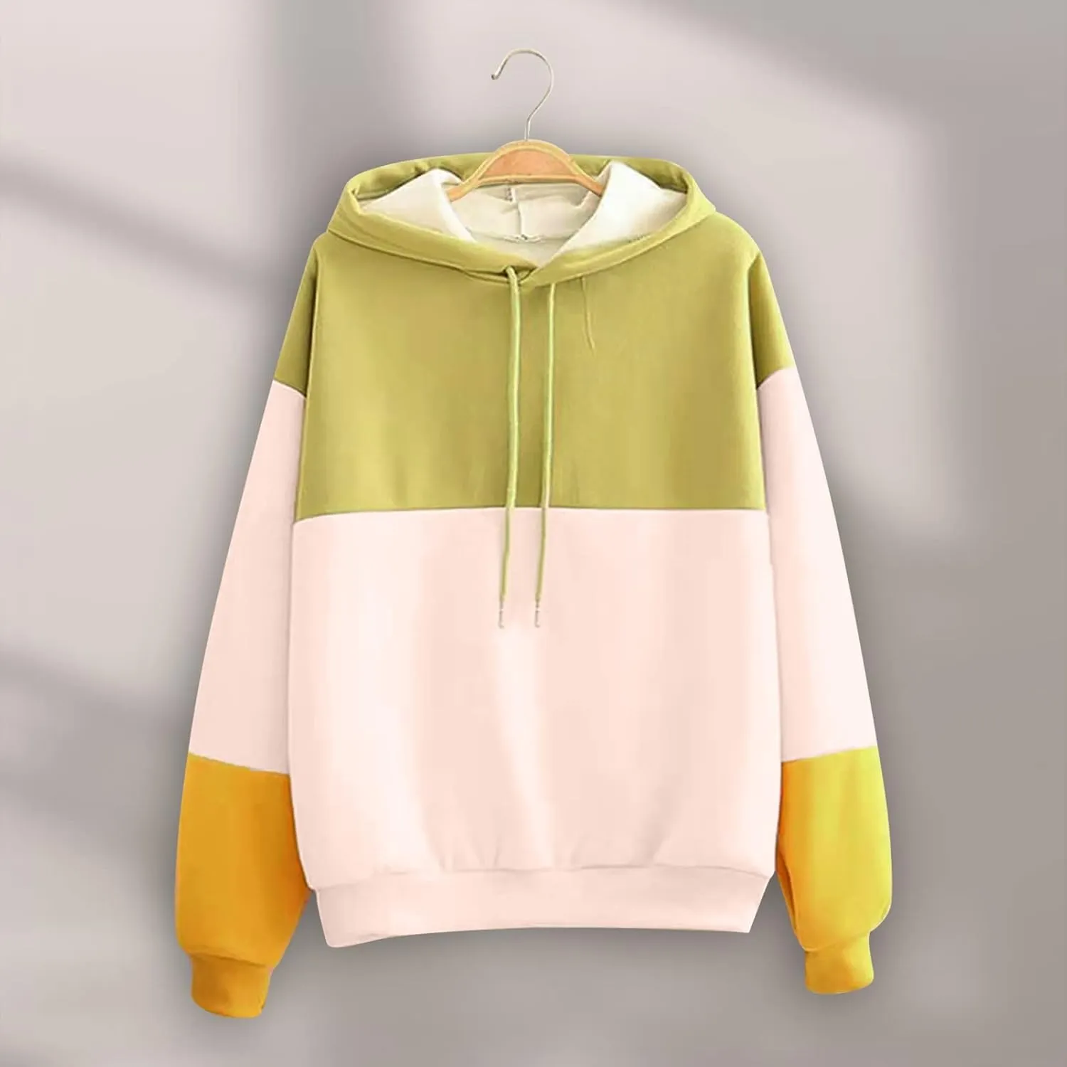 Women Long Sleeve Hoodies Kawaii Cartoon Cute Cat Graphic Color Block Hooded Sweatshirt Top Oversized Casual Pullover