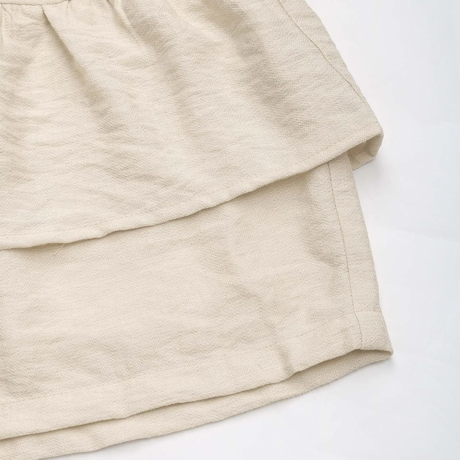 Women Smocked Ruffle Mini Skirts Summer High Waisted Tiered Cute Short Flowy Skirt Casual Trendy Loose Beach Short Pants