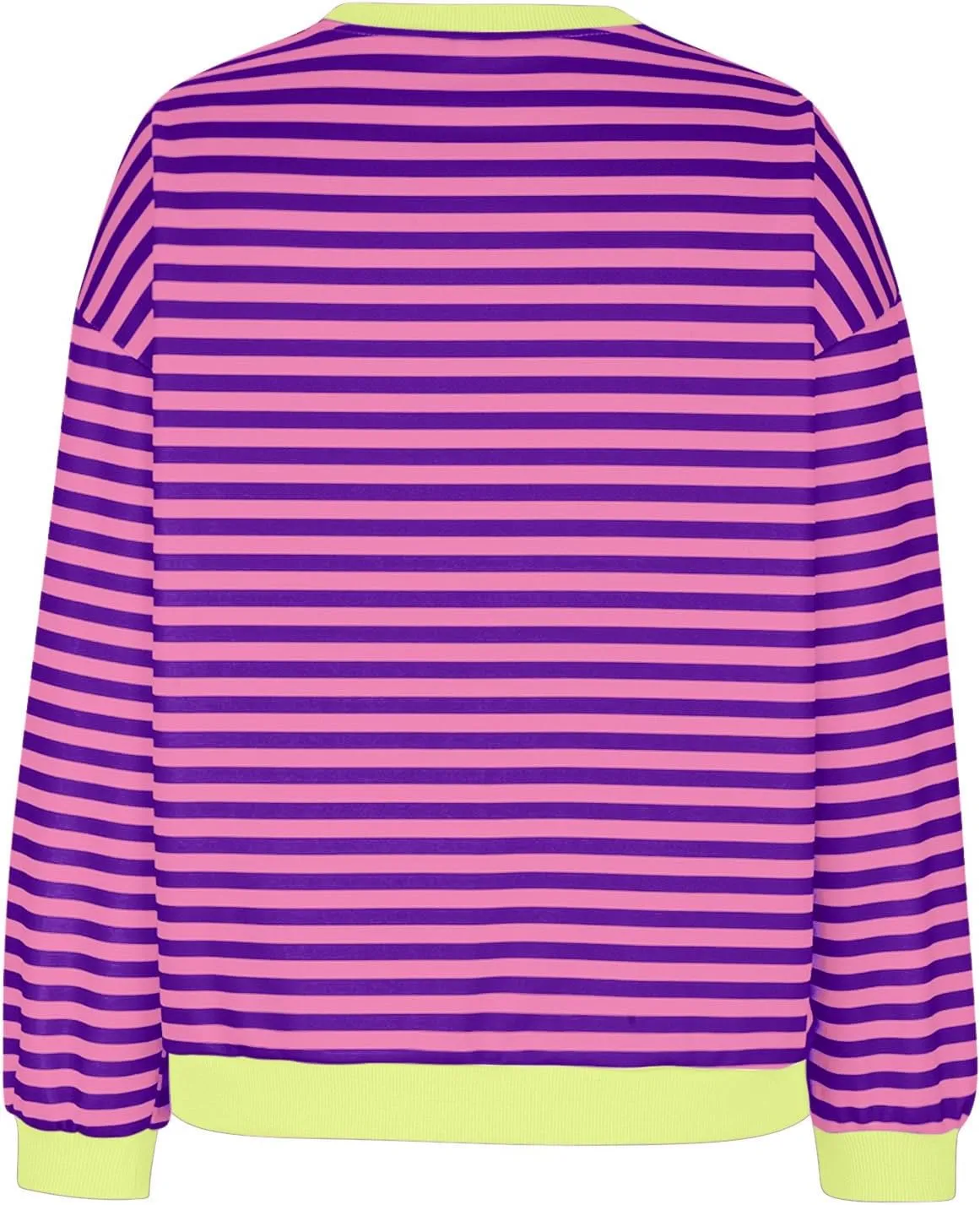 Women Striped Crew Neck Sweatshirts Oversized Pullover Shirt Tops Lightweight Preppy Hoodies Trendy Fall Clothes 2024