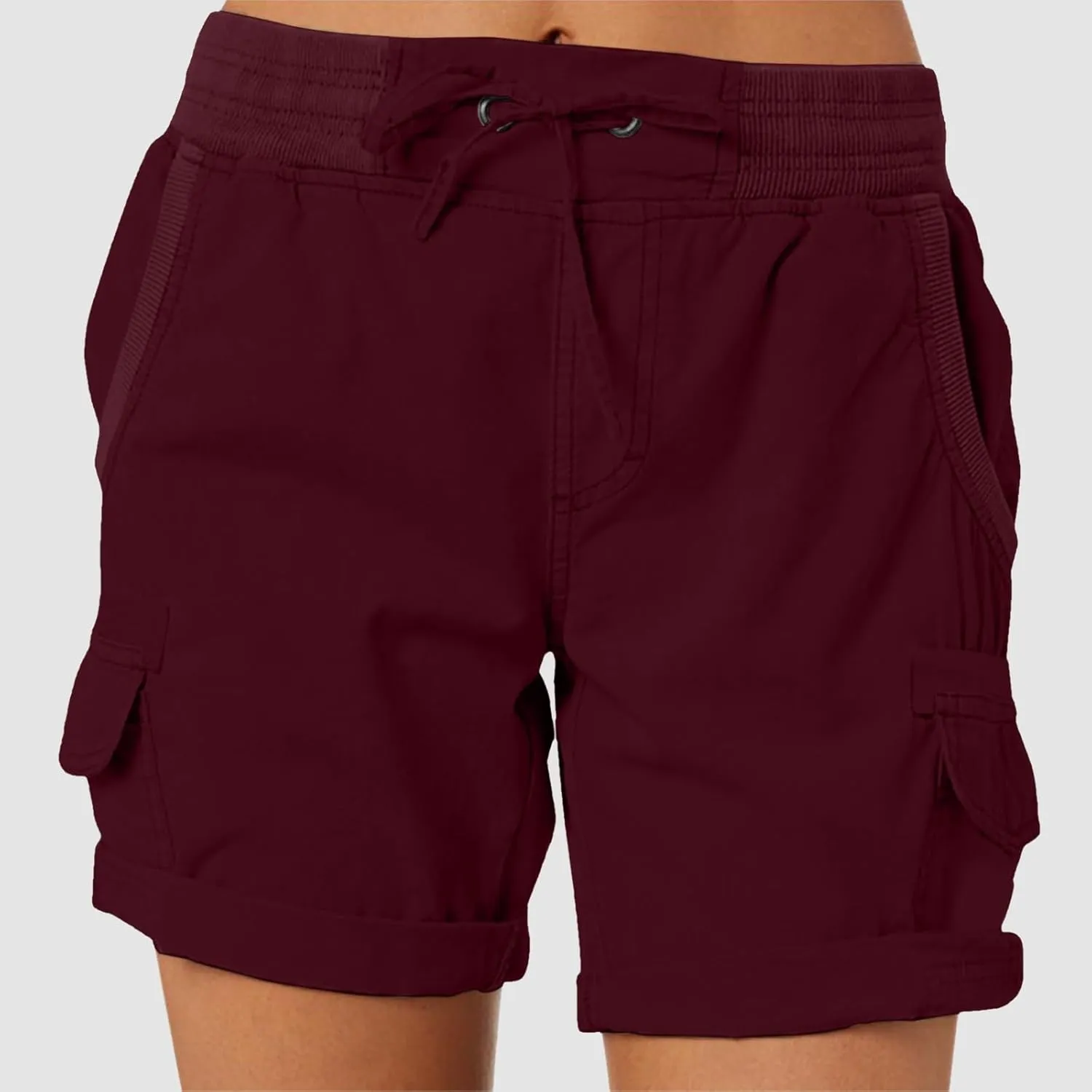 Women Summer Cargo Shorts Lightweight Multi-Pockets Loose Hiking Shorts Mid Rise Casual Trendy Outdoor Workout Short