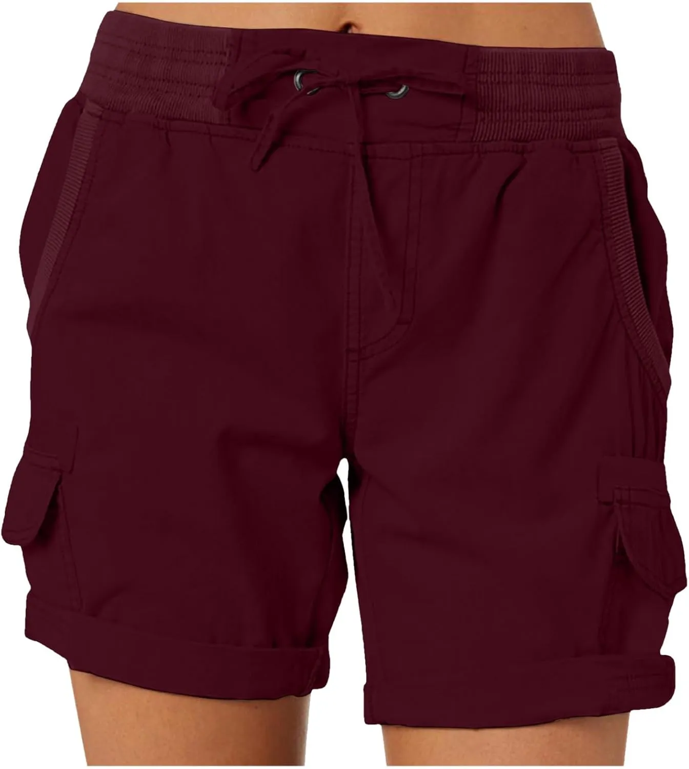 Women Summer Cargo Shorts Lightweight Multi-Pockets Loose Hiking Shorts Mid Rise Casual Trendy Outdoor Workout Short