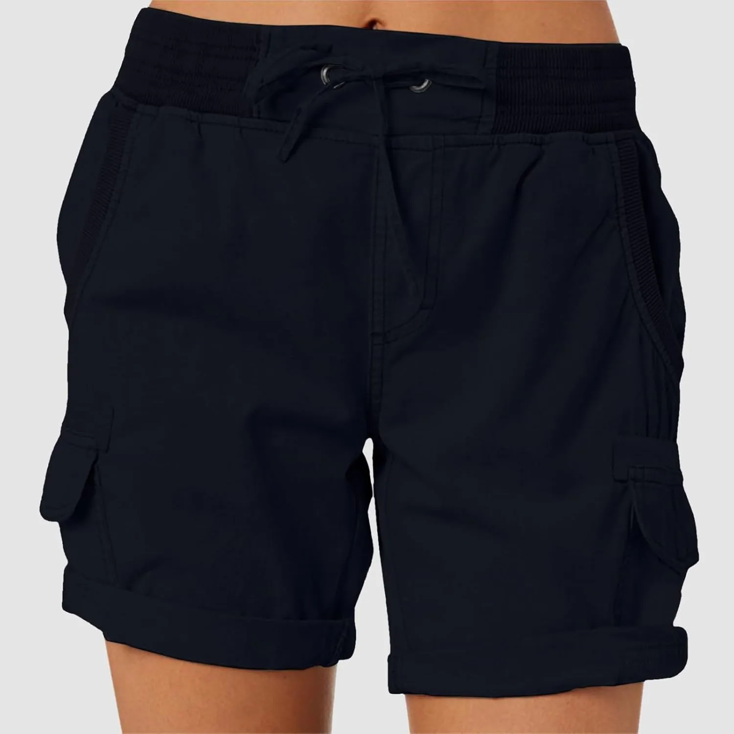 Women Summer Cargo Shorts Lightweight Multi-Pockets Loose Hiking Shorts Mid Rise Casual Trendy Outdoor Workout Short
