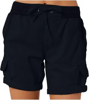Women Summer Cargo Shorts Lightweight Multi-Pockets Loose Hiking Shorts Mid Rise Casual Trendy Outdoor Workout Short