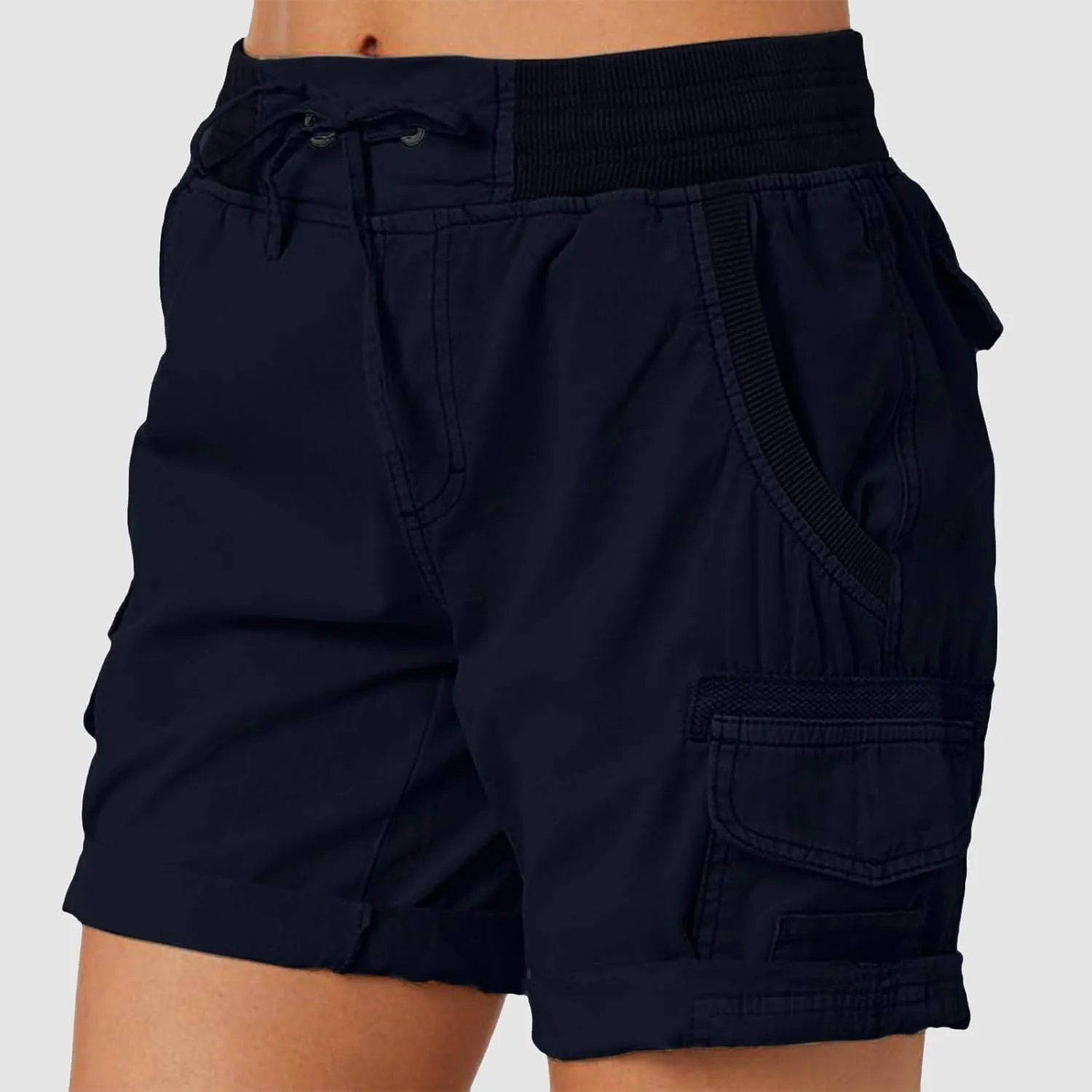 Women Summer Cargo Shorts Lightweight Multi-Pockets Loose Hiking Shorts Mid Rise Casual Trendy Outdoor Workout Short