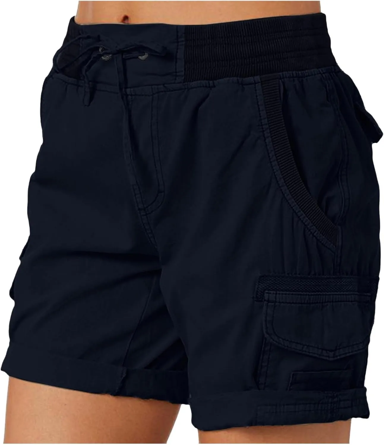 Women Summer Cargo Shorts Lightweight Multi-Pockets Loose Hiking Shorts Mid Rise Casual Trendy Outdoor Workout Short