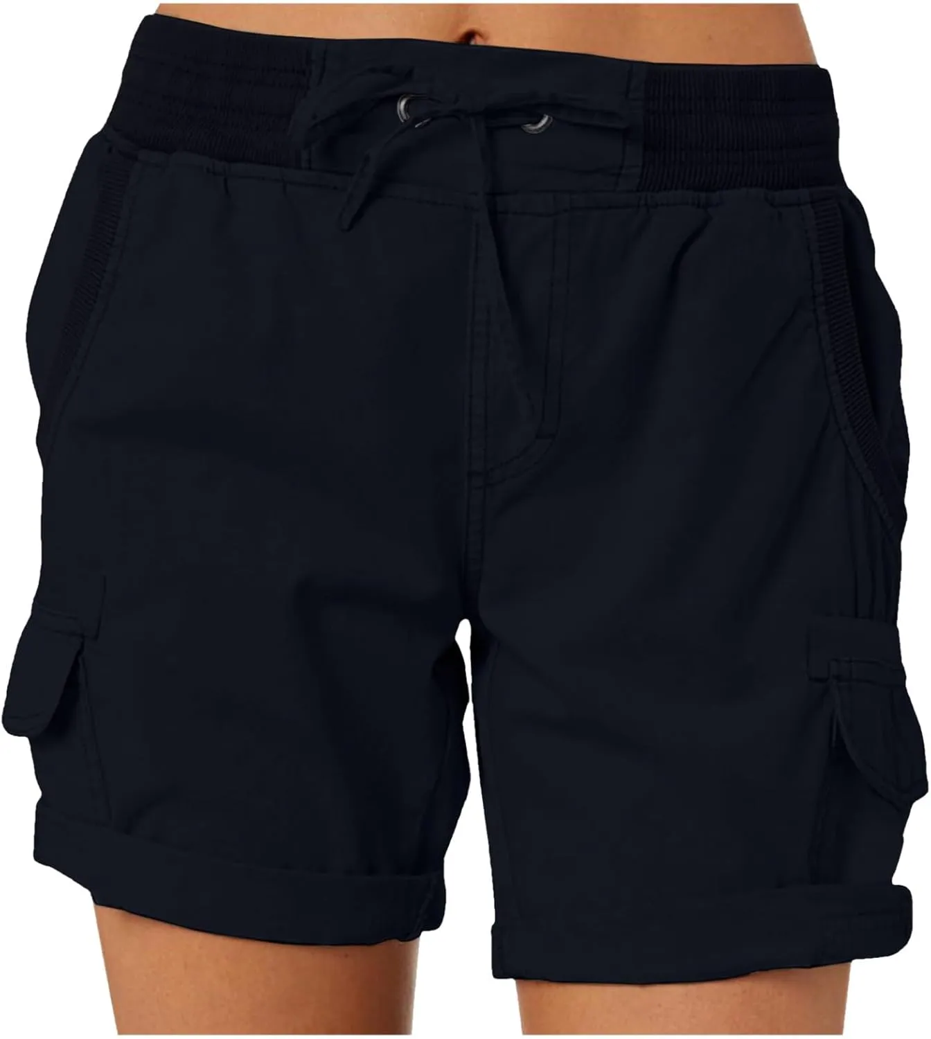 Women Summer Cargo Shorts Lightweight Multi-Pockets Loose Hiking Shorts Mid Rise Casual Trendy Outdoor Workout Short
