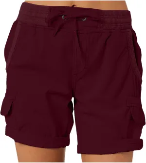 Women Summer Cargo Shorts Lightweight Multi-Pockets Loose Hiking Shorts Mid Rise Casual Trendy Outdoor Workout Short