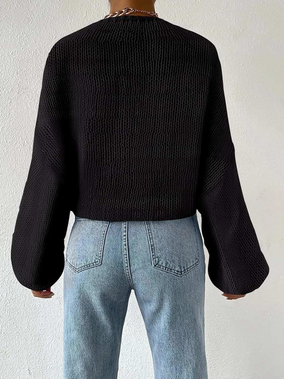 Women's Bolero Shrug Sweater Long Sleeve Open Front Crop Cardigan Top Outerwear