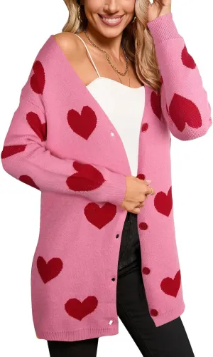 Women's Button Down Cardigan Sweaters Long Sleeve Loose Casual Knitted Cardigans Coat
