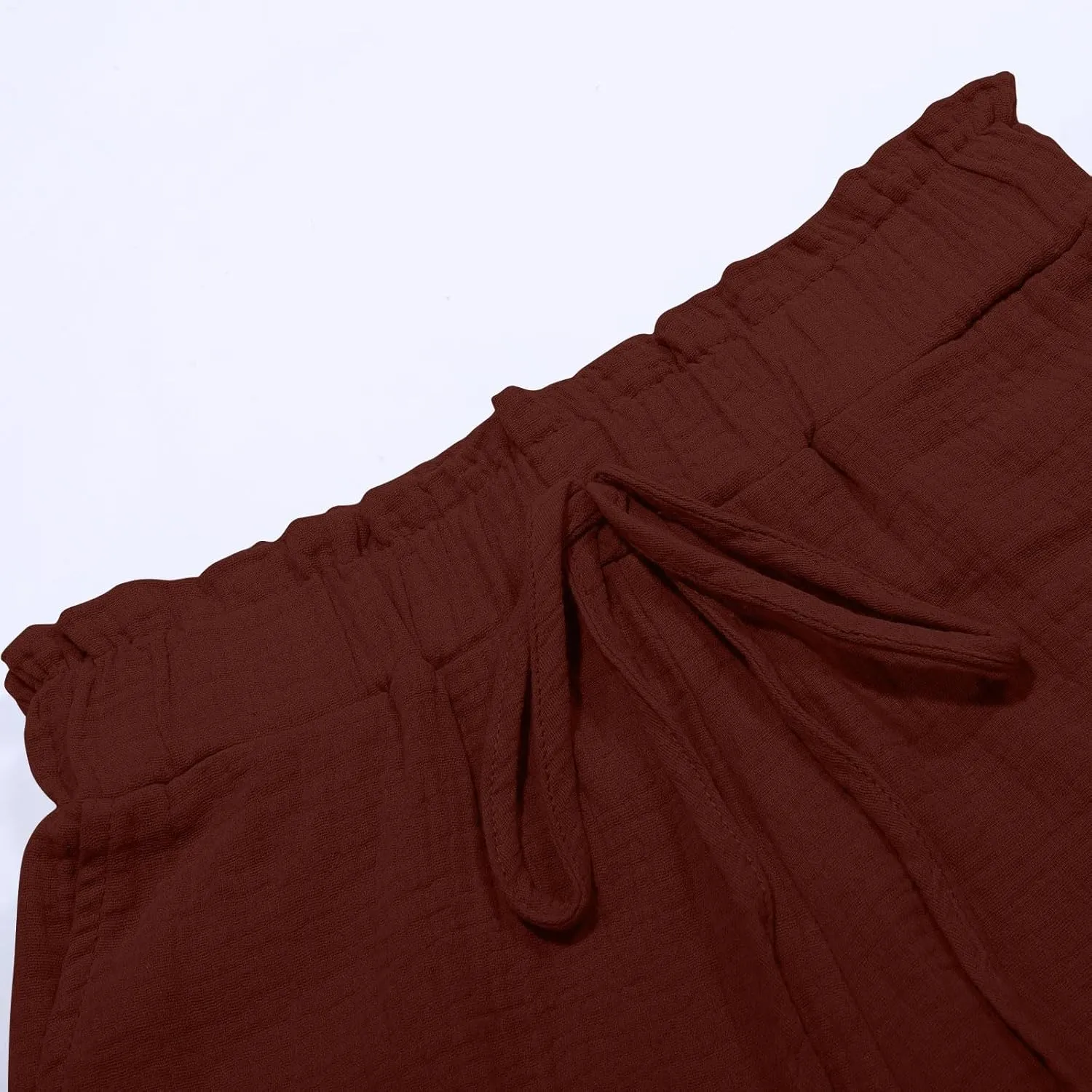 Womens Casual Shorts Cotton High Waist 2024 Solid Color Beach Cruise Shorts Comfy Loose Fit Summer Lounge Pants with Pockets