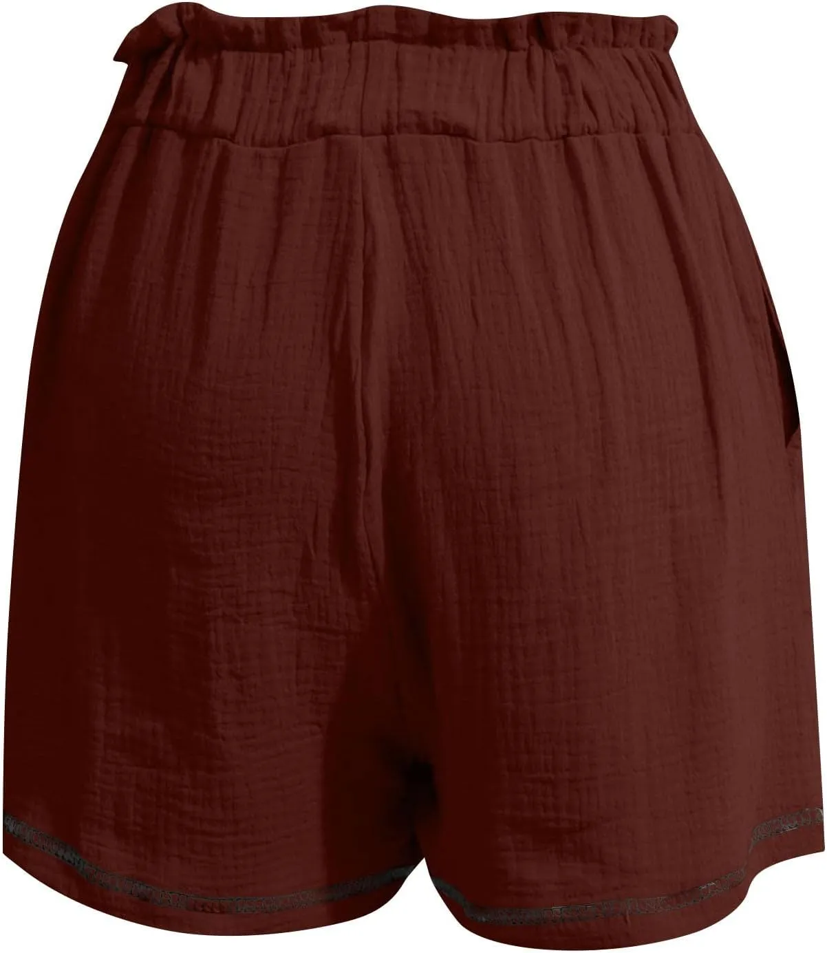 Womens Casual Shorts Cotton High Waist 2024 Solid Color Beach Cruise Shorts Comfy Loose Fit Summer Lounge Pants with Pockets