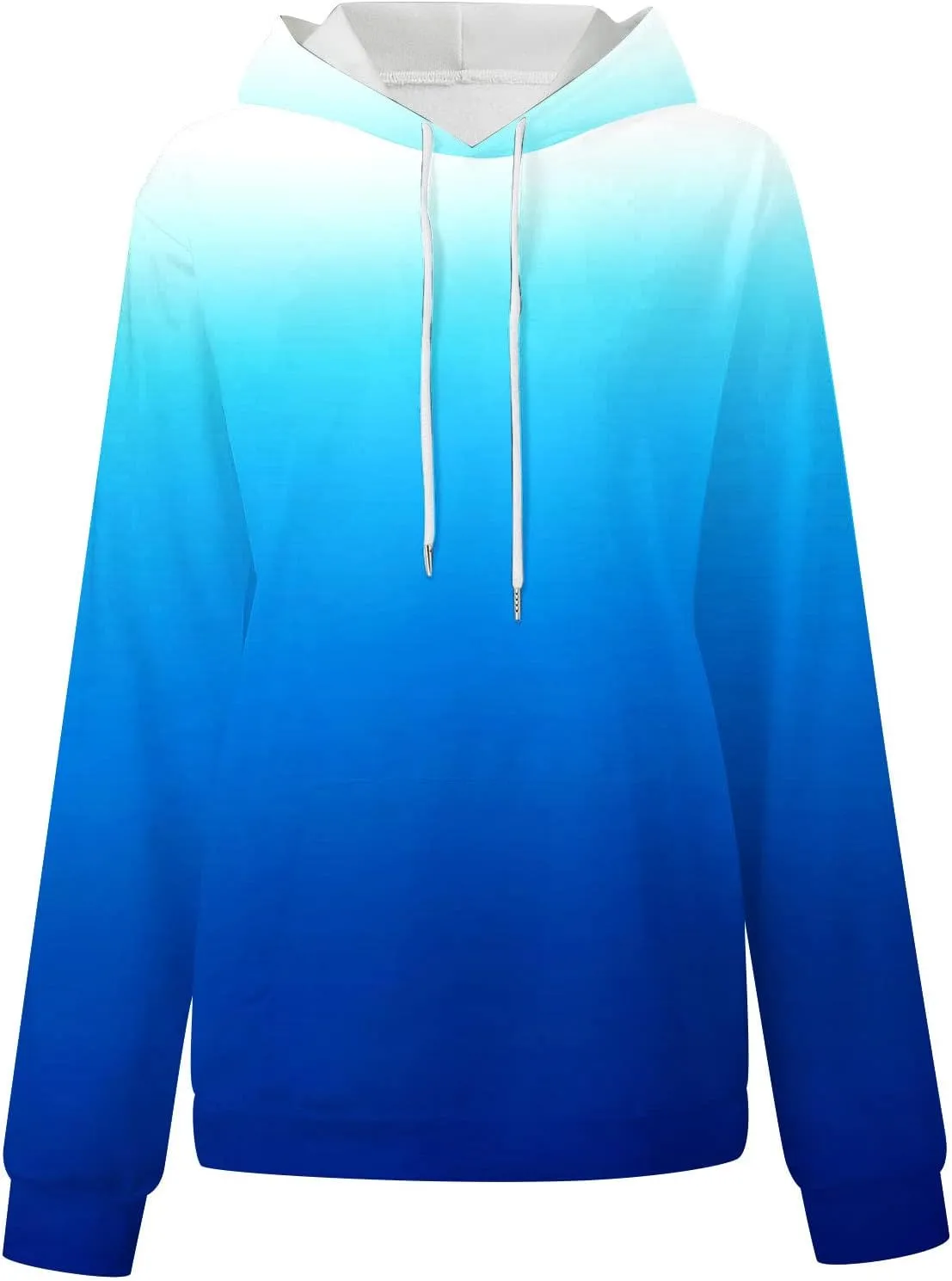 Womens Cute Sweatshirt Gradient Print Long Sleeve Drawstring Hoodies Pullover Oversized Y2K Tops Fashion Clothes with Pocket