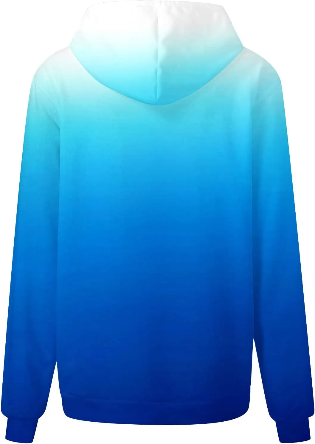 Womens Cute Sweatshirt Gradient Print Long Sleeve Drawstring Hoodies Pullover Oversized Y2K Tops Fashion Clothes with Pocket