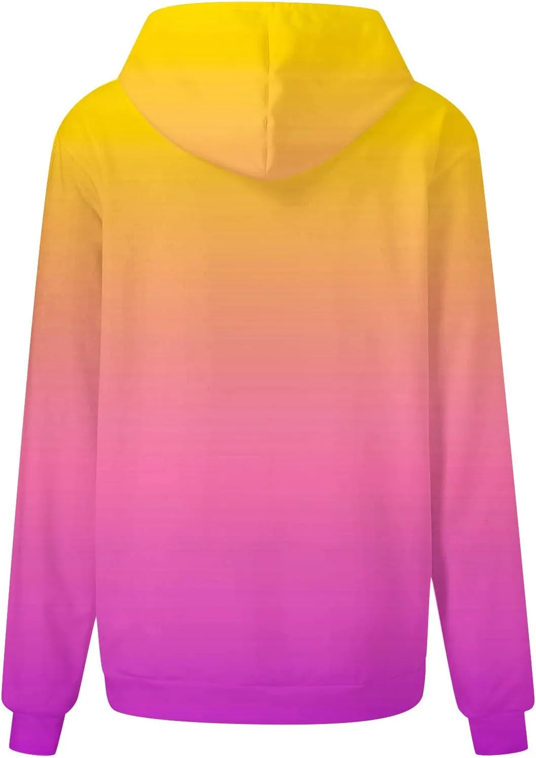 Womens Cute Sweatshirt Gradient Print Long Sleeve Drawstring Hoodies Pullover Oversized Y2K Tops Fashion Clothes with Pocket