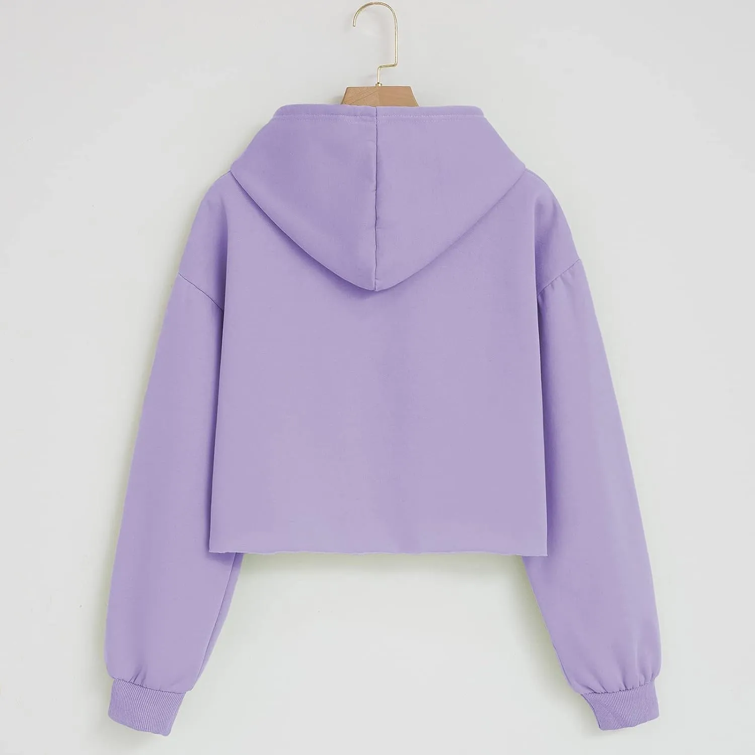 Womens Fashion Crop Sweatshirt Letter Print Hoodies Girls Y2k Cotton Oversized Cropped Pullover Paris Tower Graphic
