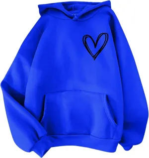 Womens Fashion Hoodies Sweatshirt Blouse Pullover Solid Color Hooded Long Sleeve Shirts Loose Fit Sweatshirt Tops