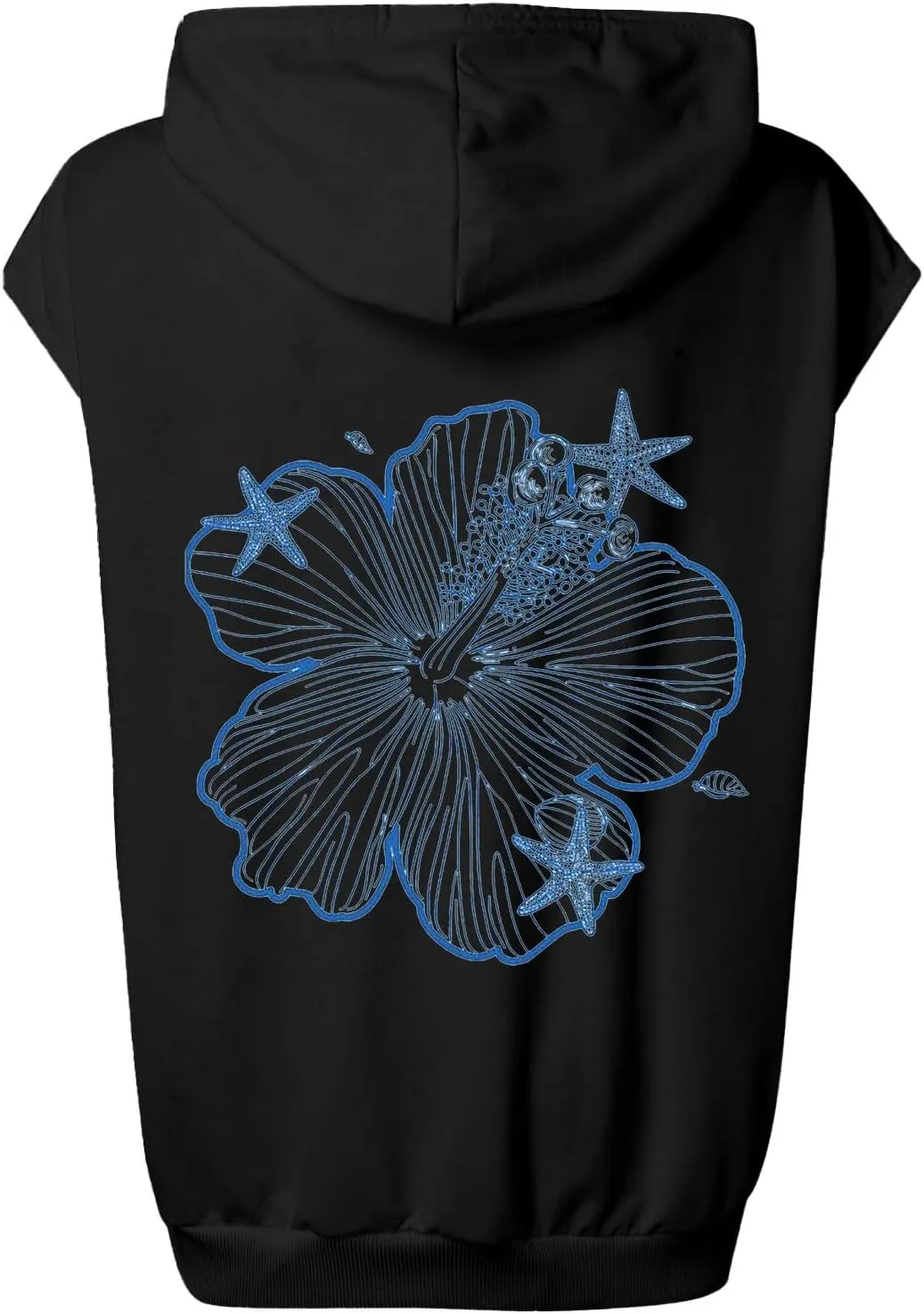 Womens Hawaii Hooded Tank Top,Palm Graphic Print Cap Sleeve Athletic Exercise Loose Fit Casual Oversized Hoodie Vest