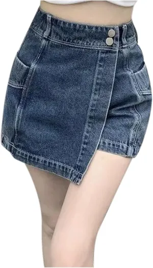 Womens High Waisted Denim Shorts Button Mini Casual Stretchy Summer Jeans Hem Skirt Shorts with Pockets 2025