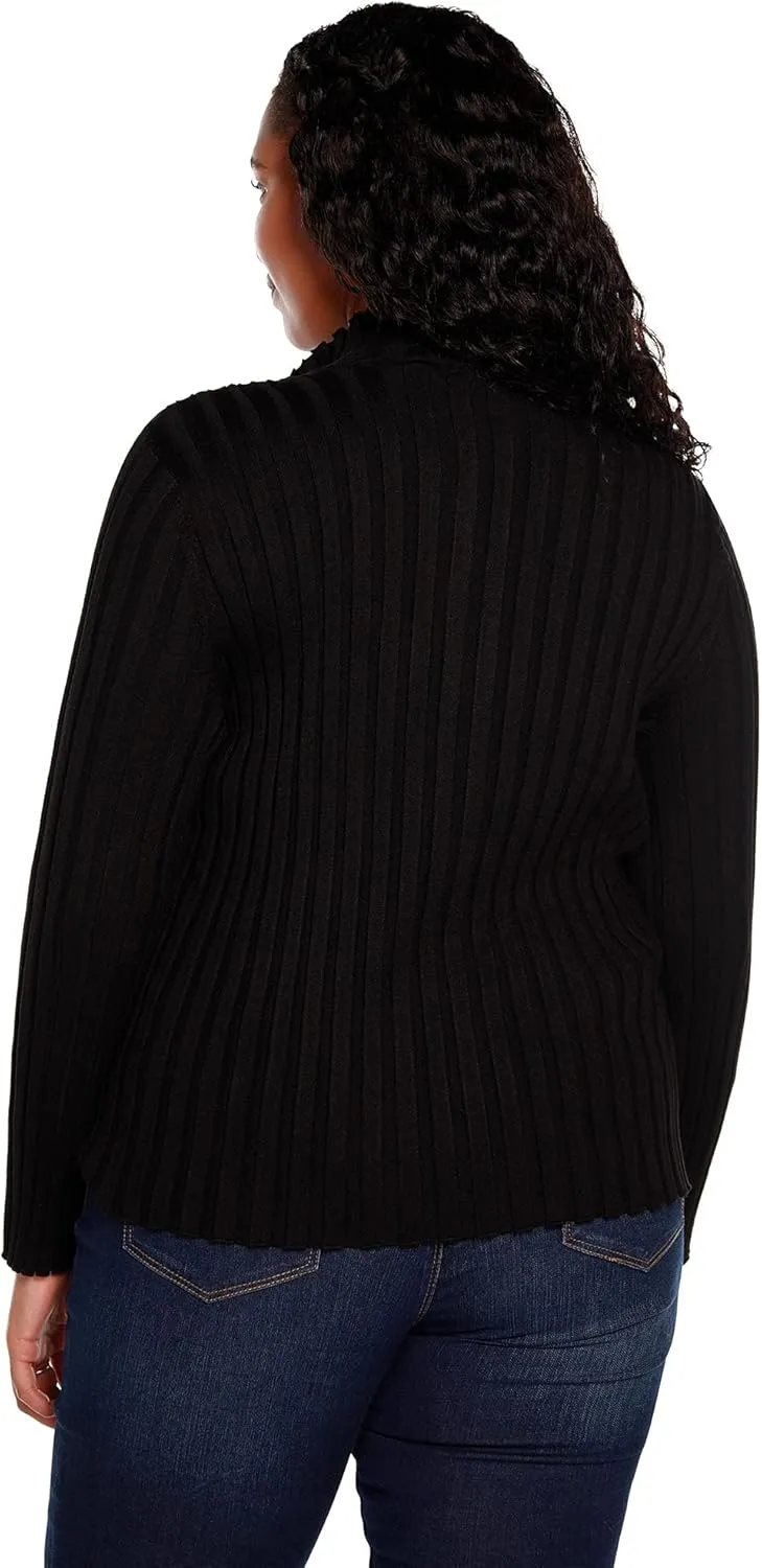 Women's Long Sleeve Zip Up Sweaters for Women Knit Cardigan with Diamond Zipper