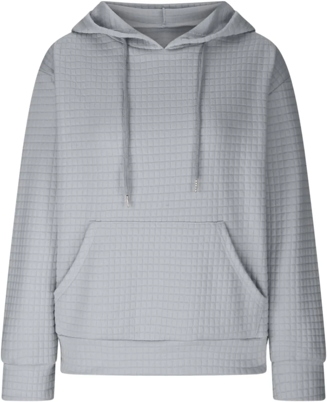 Womens Oversized Hooded Sweatshirts Lightweight Quilted Pullover Hoodies Long Sleeve Dressy Casual Top Fall Outfits