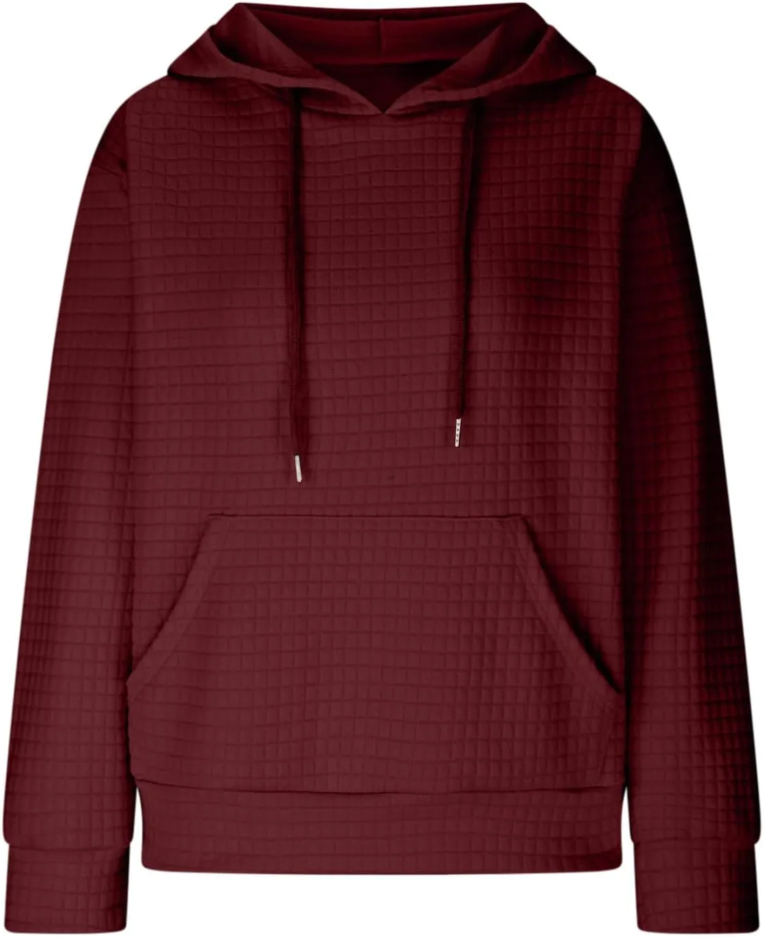 Womens Oversized Hooded Sweatshirts Lightweight Quilted Pullover Hoodies Long Sleeve Dressy Casual Top Fall Outfits