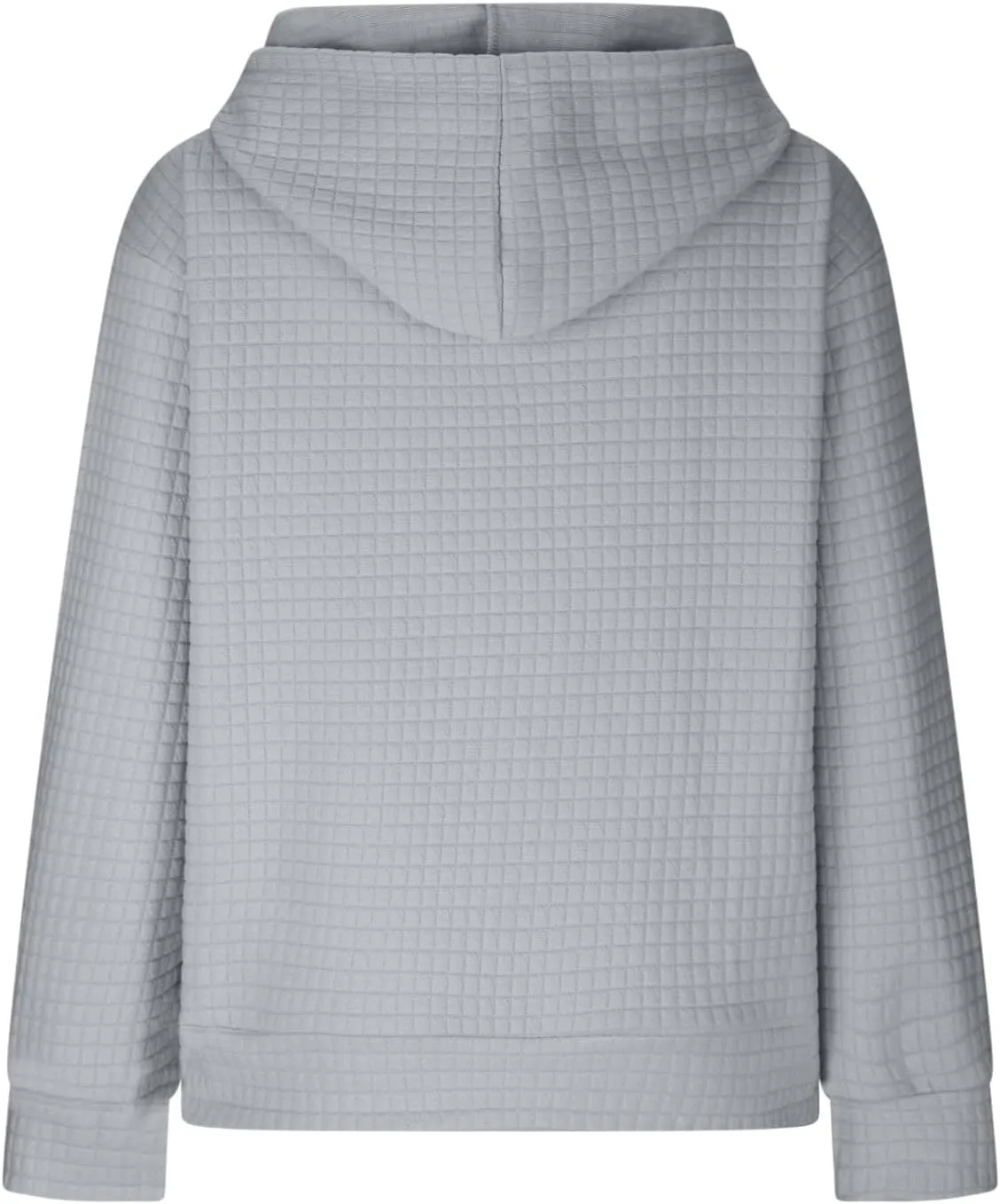 Womens Oversized Hooded Sweatshirts Lightweight Quilted Pullover Hoodies Long Sleeve Dressy Casual Top Fall Outfits